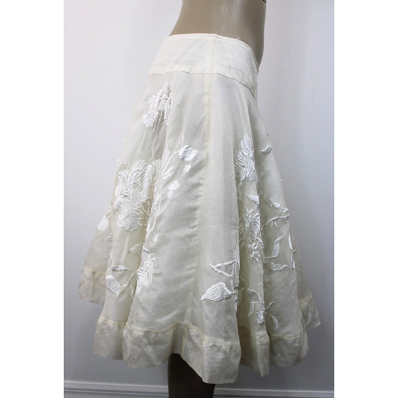 P.A.R.O.S.H P A R O S H Full Circle SKIRT Size S Embroidered Ivory - Picture 8 of 12